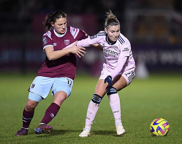 Arsenal's Steph Catley in Action against West Ham United in FA Women's Super League Clash