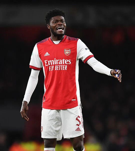 Arsenal's Thomas Partey in Action against Liverpool in Carabao Cup Semi-Final