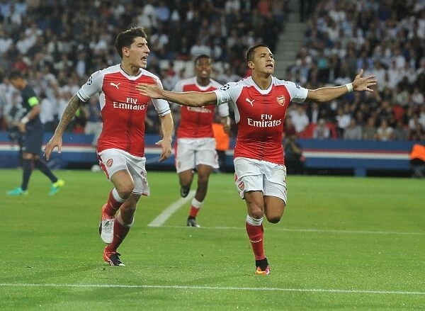 Arsenal's Thrilling Goal Celebration: Alexis Sanchez and Hector Bellerin vs Paris Saint-Germain, 2016-17 UEFA Champions League