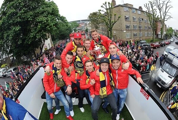 Arsenal's Triumphant FA Cup Parade: Celebrating Victory in London, May 2015
