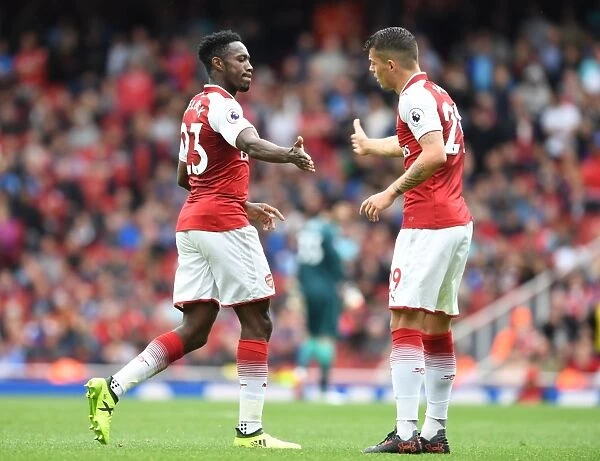 Arsenal's Welbeck and Xhaka in Action against AFC Bournemouth, 2017-18 Premier League