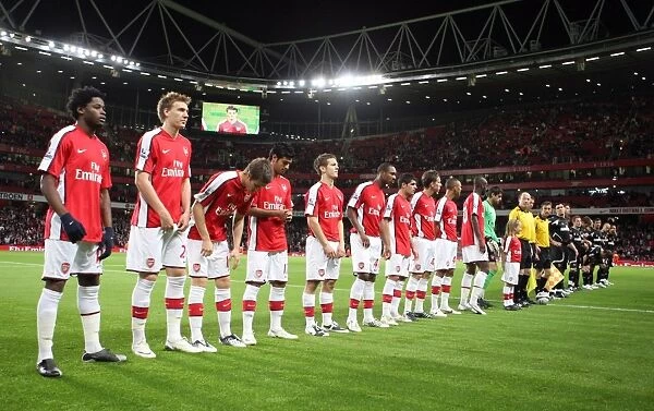 Arsenals youngest ever team line up before the match