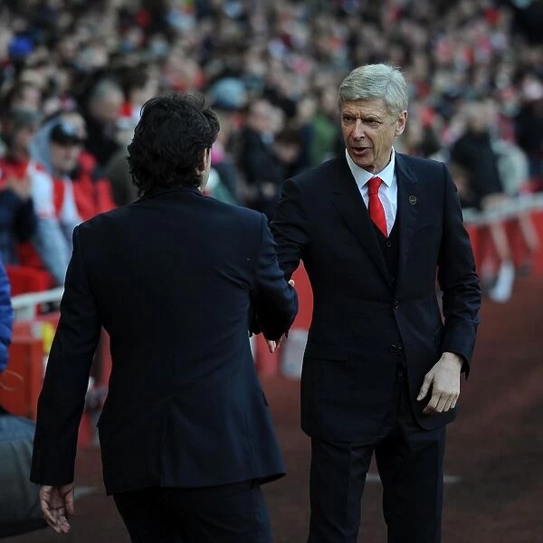 Arsene Wenger and Aitor Karanka Pre-Match Handshake - Arsenal vs Middlesbrough, FA Cup 2014-15
