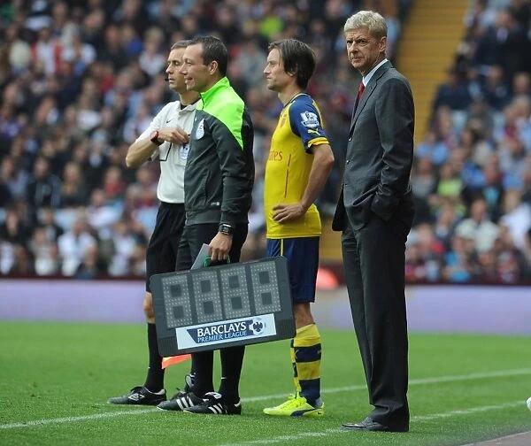 Arsene Wenger and Arsenal Face Aston Villa in Premier League (2014-15)