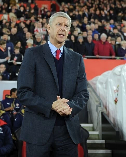 Arsene Wenger, Arsenal Manager, Pre-Match at Southampton's St Marys Stadium, Premier League 2015-16