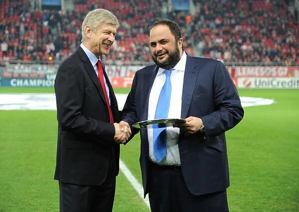 Arsene Wenger Honored for 200th European Match: Olympiacos v Arsenal, UEFA Champions League (December 2011)
