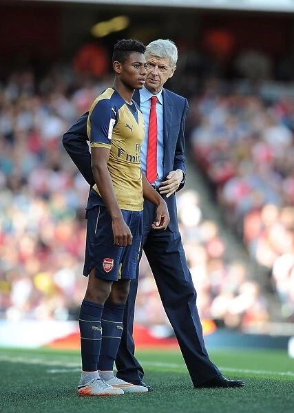 Arsene Wenger with Jeff Reine-Adelaide: Arsenal Training Session, Emirates Cup 2015 / 16