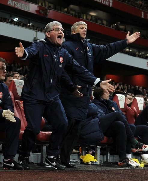 Arsene Wenger and Pat Rice: Arsenal's Dynamic Duo during the 2011-2012 Season (Arsenal v Wolverhampton Wanderers)