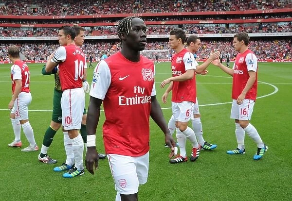 Bacary Sagna's Steely Gaze: Arsenal's Defender Before the Battle Against Liverpool (2011-2012)