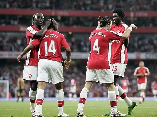 Celebrating an Own Goal: Fabregas, Sagna, Walcott, Adebayor - Arsenal's Bittersweet Moment against Hull City (08 / 09)