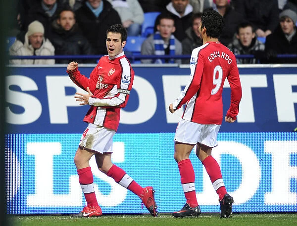 Cesc Fabregas and Eduardo: Celebrating Arsenal's First Goal in a 2-0 Win Over Bolton Wanderers, January 17, 2010