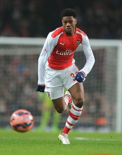 Chuba Akpom in Action for Arsenal against Hull City - FA Cup 2014-15