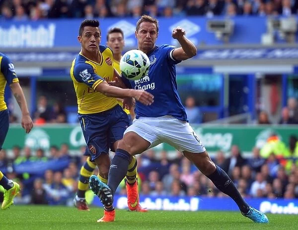 Clash at Goodison Park: Sanchez vs Jagielka in the 2014 / 15 Everton vs Arsenal Premier League Battle