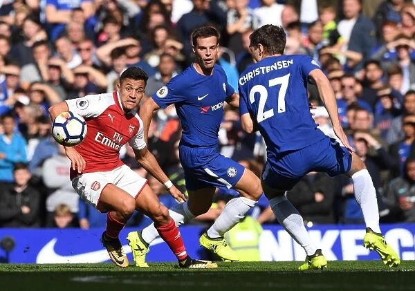 Clash of Titans: Sanchez vs. Azpilicueta & Christiansen - A Football Battle: Arsenal's Sanchez Goes Head-to-Head with Chelsea's Defensive Duo