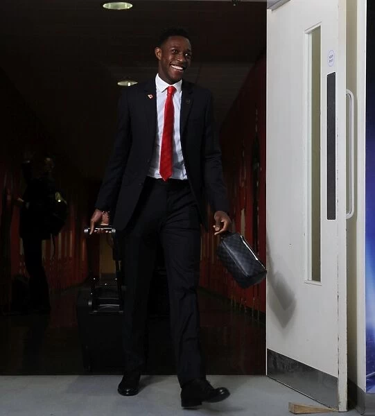 Danny Welbeck Arrives at Arsenal Changing Room Ahead of Arsenal vs. Anderlecht (UEFA Champions League, 2014)
