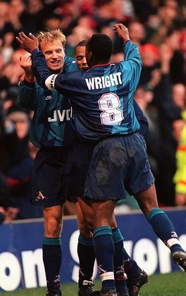 Dennis Bergkamp's Euphoric Goal Celebration with Ian Wright for Arsenal vs. Nottingham Forest
