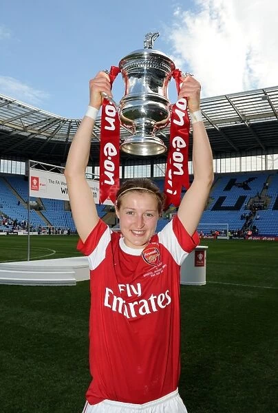 Ellen White with the FA Cup: Arsenal Ladies Celebrate Victory over Bristol Academy