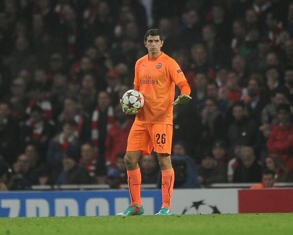 Emiliano Martinez: In Action for Arsenal Against Borussia Dortmund, UEFA Champions League 2014