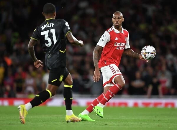 Gabriel in Action: Arsenal vs Aston Villa, 2022-23 Premier League, Emirates Stadium