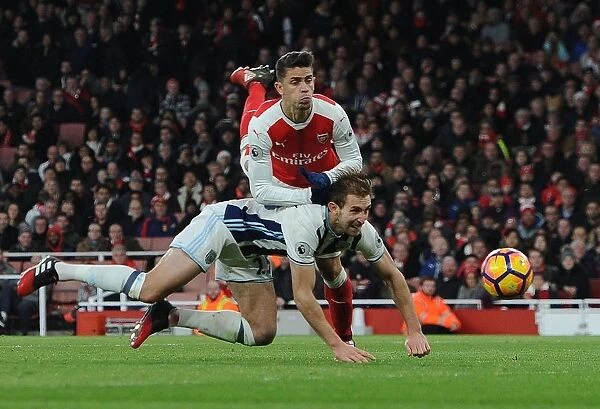 Gabriel vs. Craig Dawson: Intense Battle at the Emirates, Arsenal vs. West Bromwich Albion, Premier League, 2016