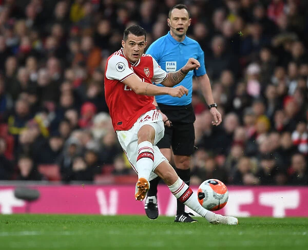 Granit Xhaka: In Action for Arsenal Against Everton, Premier League 2019-2020