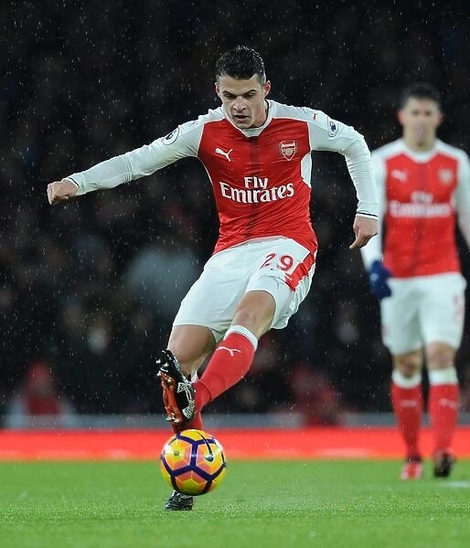 Granit Xhaka: Arsenal Midfielder in Action Against Crystal Palace, Premier League 2016-17