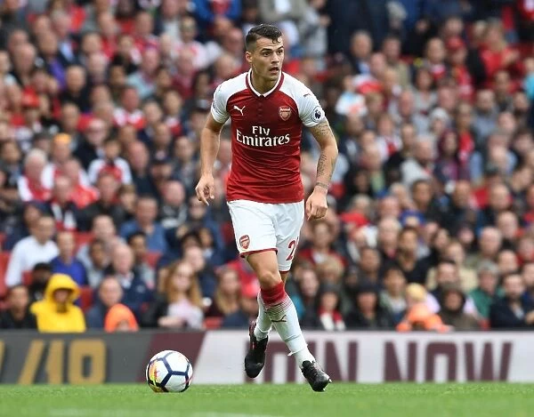 Granit Xhaka: Arsenal's Midfield Maestro in Action against AFC Bournemouth, Premier League 2017-18