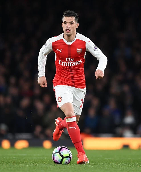 Granit Xhaka: Arsenal's Midfield Mastermind in Action vs. Leicester City, Premier League 2016-17