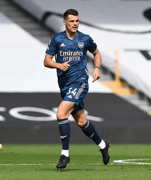 Granit Xhaka: Arsenal's Midfield Mastermind in Action against Fulham, Premier League 2020-21