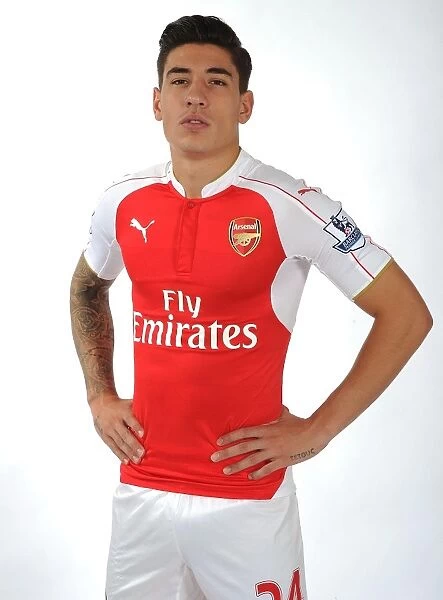 Hector Bellerin at Arsenal's 2015-16 First Team Photocall