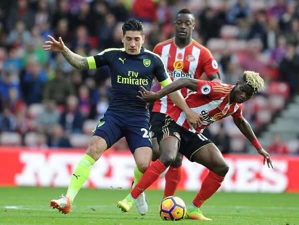 Hector Bellerin vs Didier Ndong: Intense Battle in Sunderland v Arsenal (Premier League 2016-17)