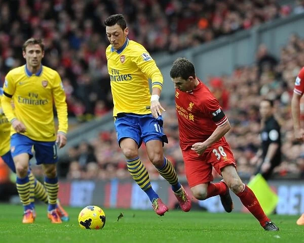 Intense Rivalry: Wilshere vs. Flanagan - Midfield Battle: Liverpool vs. Arsenal, Premier League 2013-14