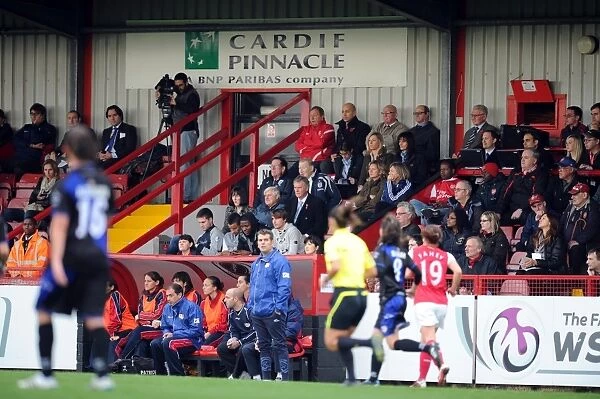 Ivan Gazidis Arsenal CEO watches the match in the Directors Box with Vic Akers Former Arsenal Ladies Manager. Arsenal Ladies 5: 1 Rayo Vallecano. Womens UEFA Champions League. Round of 16, 2nd Leg. Borehamwood, Herts, 9  /  11  /  11. Credit : Arsenal Football Club  / 