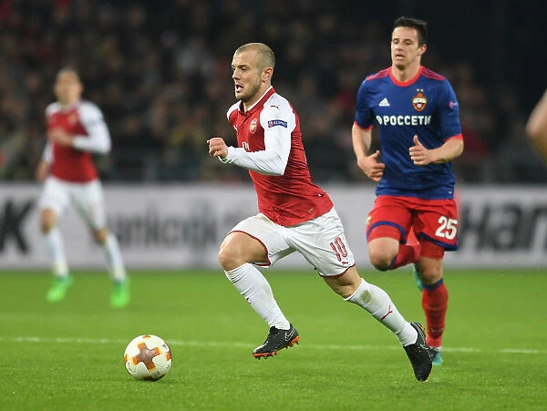 Jack Wilshere in Action: Arsenal vs CSKA Moscow, UEFA Europa League Quarterfinals, Moscow, Russia, 2018