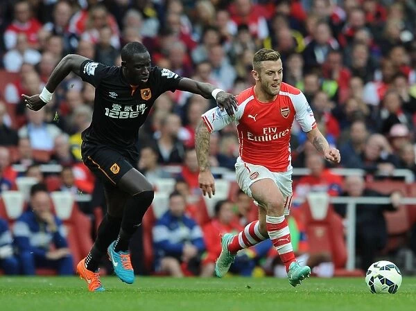 Jack Wilshere Outmaneuvers Mohamed Diame: Arsenal vs Hull City, 2014-15 Premier League
