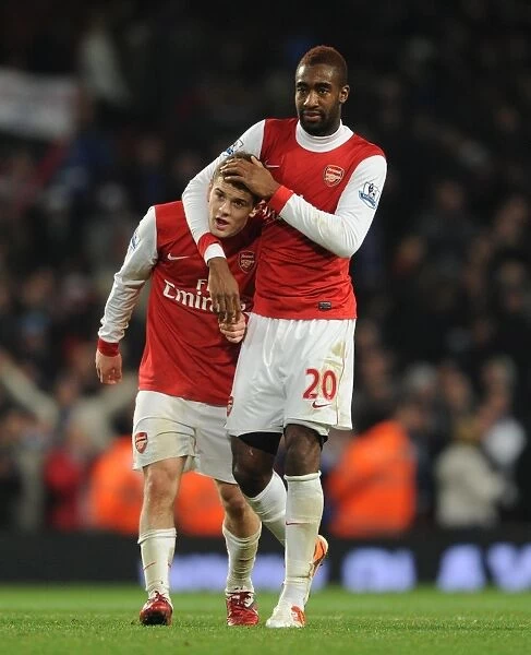 Johan Djourou and Jack Wilshere (Arsenal). Arsenal 3: 0 Ipswich Town (3: 1 agg)