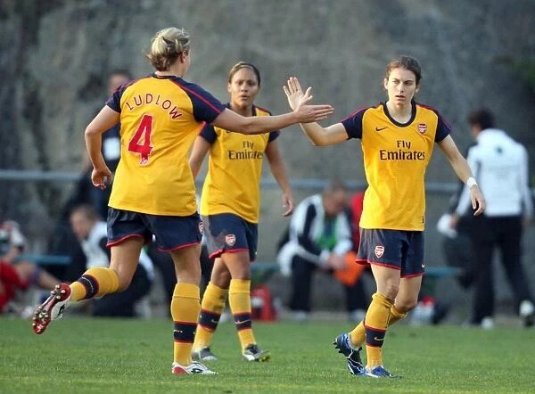 Karen Carney celebrates scoring her 2nd goal for Arsenal