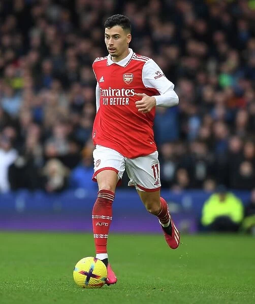 LIVERPOOL, ENGLAND - FEBRUARY 04: Gabriel Martinelli of Arsenal during the Premier League match between Everton FC