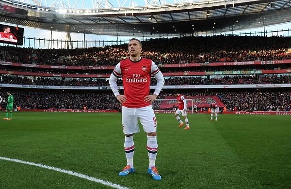 Lukas Podolski: Arsenal's Star Striker in Action Against Crystal Palace, Premier League 2013-14