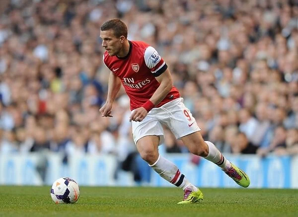 Lukas Podolski Faces Off: Tottenham Hotspur vs. Arsenal, Premier League 2013-14