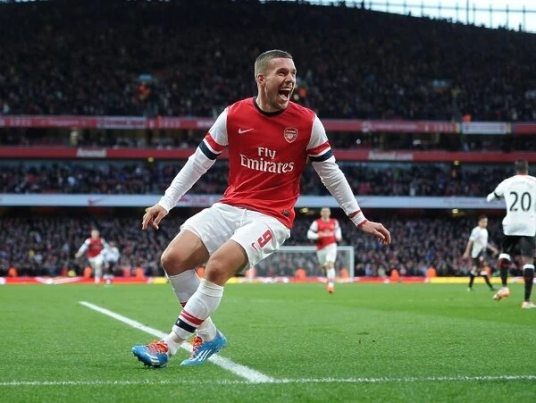 Lukas Podolski Scores Arsenal's Second Goal Against Liverpool in FA Cup 2013-14