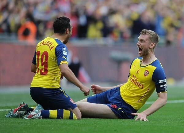 Per Mertesacker and Santi Cazorla: Arsenal's FA Cup Final Triumph - Celebrating Their Goals
