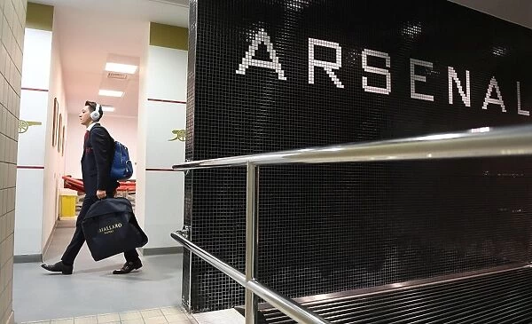 Mesut Ozil Arrives at Arsenal Changing Room Before Arsenal v Watford Match, 2018