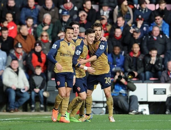 Mesut Ozil and Mathieu Flamini: Arsenal's Unstoppable Duo Celebrate First Goal Against Bournemouth, 2016