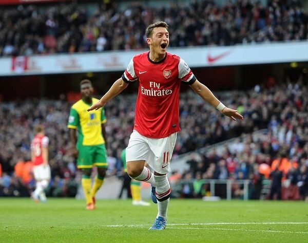 Mesut Ozil Scores Arsenal's Second Goal Against Norwich City (2013-14 Season)