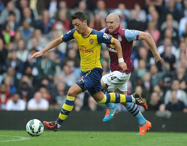 Mesut Ozil Scores First Arsenal Goal: Outmaneuvering Senderos at Aston Villa, Premier League 2014-15