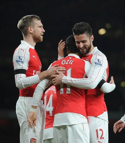 Mesut Ozil Scores His Second Goal: Arsenal's Triumph Over Bournemouth (2015-16)