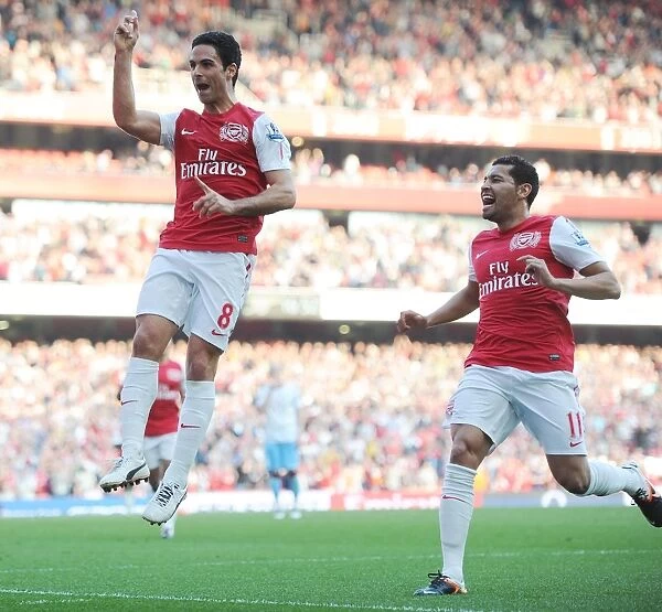 Mikel Arteta and Andre Santos: Celebrating Arsenal's Third Goal (2011-12)