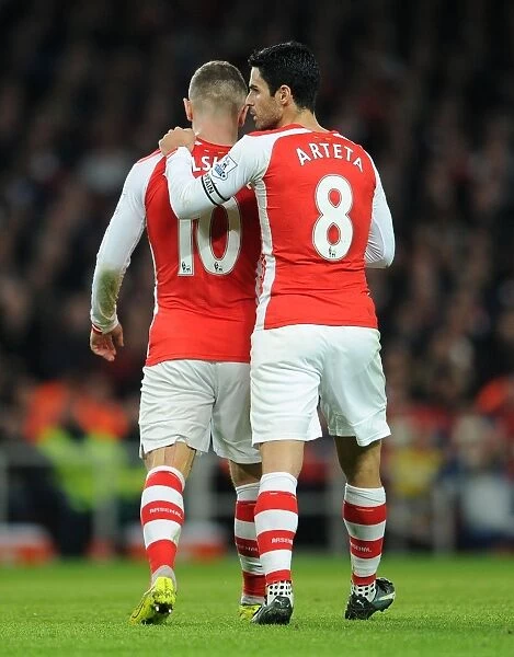 Mikel Arteta Consoles Jack Wilshere: A Moment of Support During Arsenal vs Manchester United (2014-15)