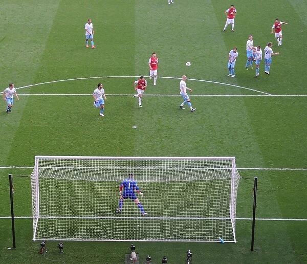 Mikel Arteta Scores the Third Goal: Arsenal vs. Aston Villa, Premier League 2011-12